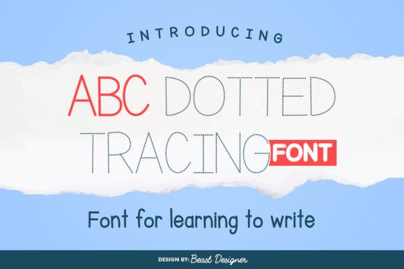 Abc Dotted Tracing Font for EdTech Web Design