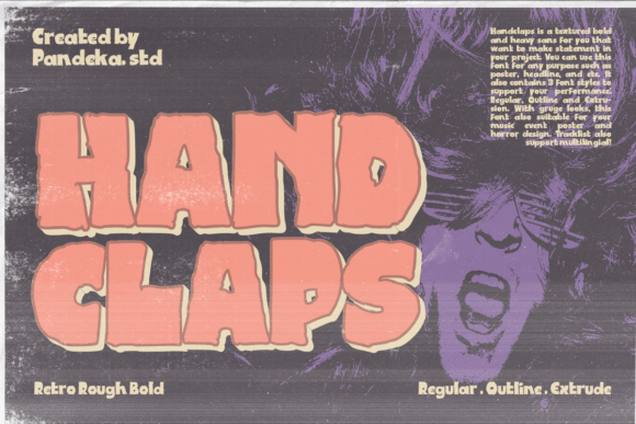 Handclaps Font: Bold Textured Type for Craft Projects