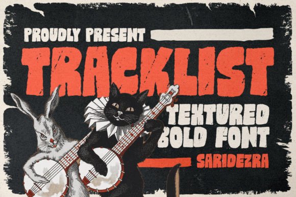 Tracklist Font: Bold Texture for Handmade Labels